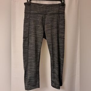 Tek Gear Black and Gray Striped Leggings